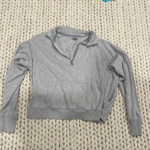 Aerie cropped grey quarter zip